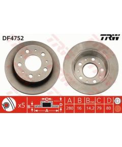 TRW Bremžu disks DF4752