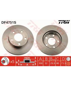 TRW Bremžu disks DF4751S