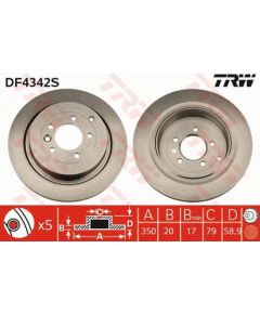 TRW Bremžu disks DF4342S