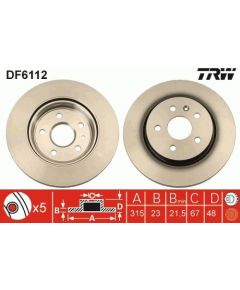 TRW Bremžu disks DF6112