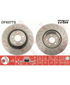 TRW Bremžu disks DF6077S