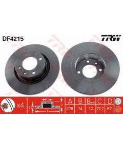 TRW Bremžu disks DF4215