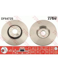 TRW Bremžu disks DF6472S