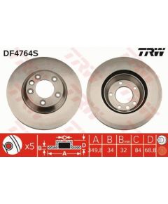 TRW Bremžu disks DF4764S