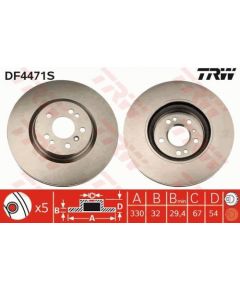 TRW Bremžu disks DF4471S