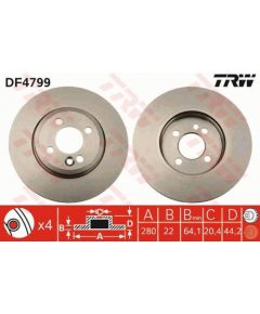 TRW Bremžu disks DF4799
