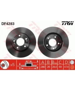 TRW Bremžu disks DF4283