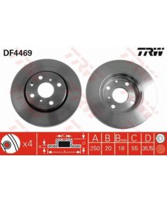 TRW Bremžu disks DF4469