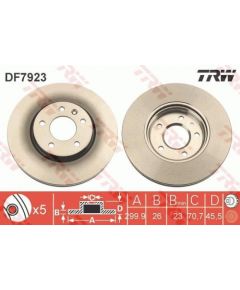 TRW Bremžu disks DF7923