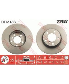 TRW Bremžu disks DF6143S