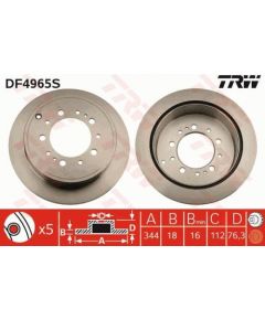 TRW Bremžu disks DF4965S