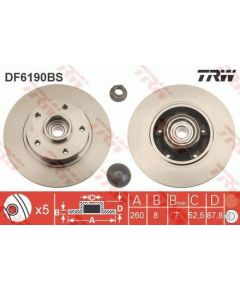 TRW Bremžu disks DF6190BS