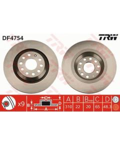 TRW Bremžu disks DF4754