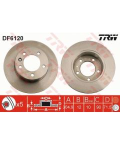 TRW Bremžu disks DF6120