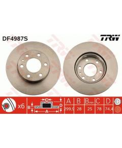 TRW Bremžu disks DF4987S