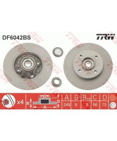 TRW Bremžu disks DF6042BS