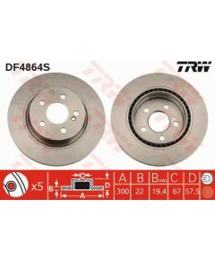 TRW Bremžu disks DF4864S