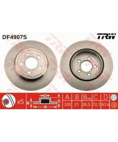 TRW Bremžu disks DF4907S