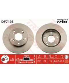 TRW Bremžu disks DF7195