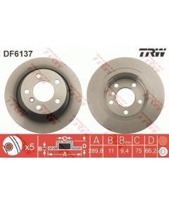 TRW Bremžu disks DF6137