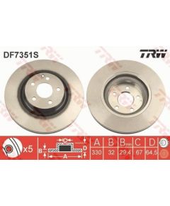 TRW Bremžu disks DF7351S