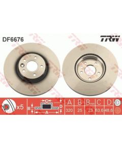 TRW Bremžu disks DF6676S