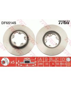 TRW Bremžu disks DF6514S