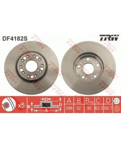 TRW Bremžu disks DF4182S