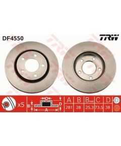 TRW Bremžu disks DF4550