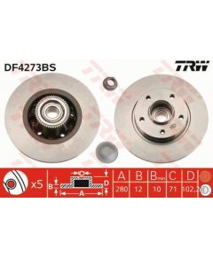 TRW Bremžu disks DF4273BS