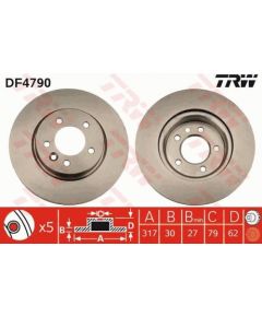 TRW Bremžu disks DF4790
