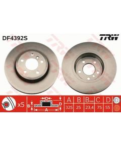TRW Bremžu disks DF4392S