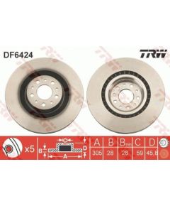 TRW Bremžu disks DF6424