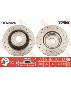 TRW Bremžu disks DF6242S