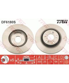 TRW Bremžu disks DF6180S