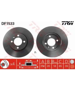 TRW Bremžu disks DF1533
