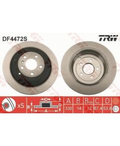 TRW Bremžu disks DF4472S