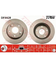 TRW Bremžu disks DF4428