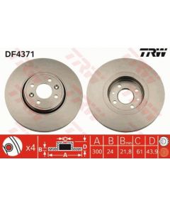 TRW Bremžu disks DF4371