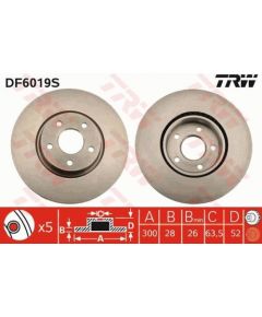 TRW Bremžu disks DF6019S