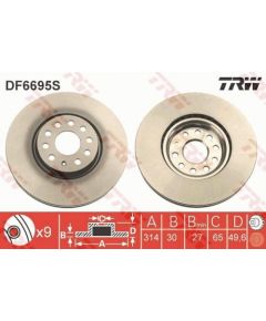 TRW Bremžu disks DF6695S