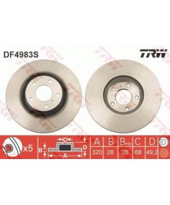 TRW Bremžu disks DF4983S