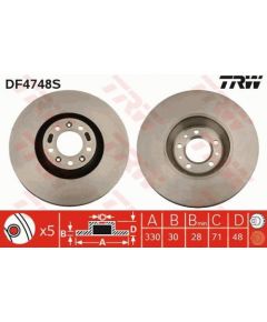 TRW Bremžu disks DF4748S