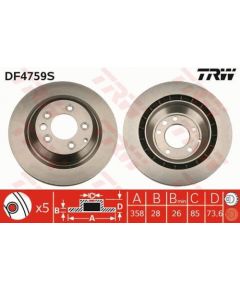 TRW Bremžu disks DF4759S