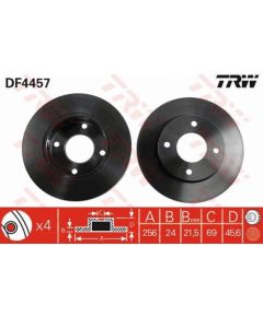 TRW Bremžu disks DF4457