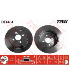 TRW Bremžu disks DF4404