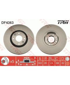 TRW Bremžu disks DF4363