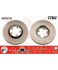 TRW Bremžu disks DF4216