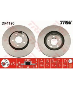 TRW Bremžu disks DF4190