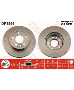 TRW Bremžu disks DF1596